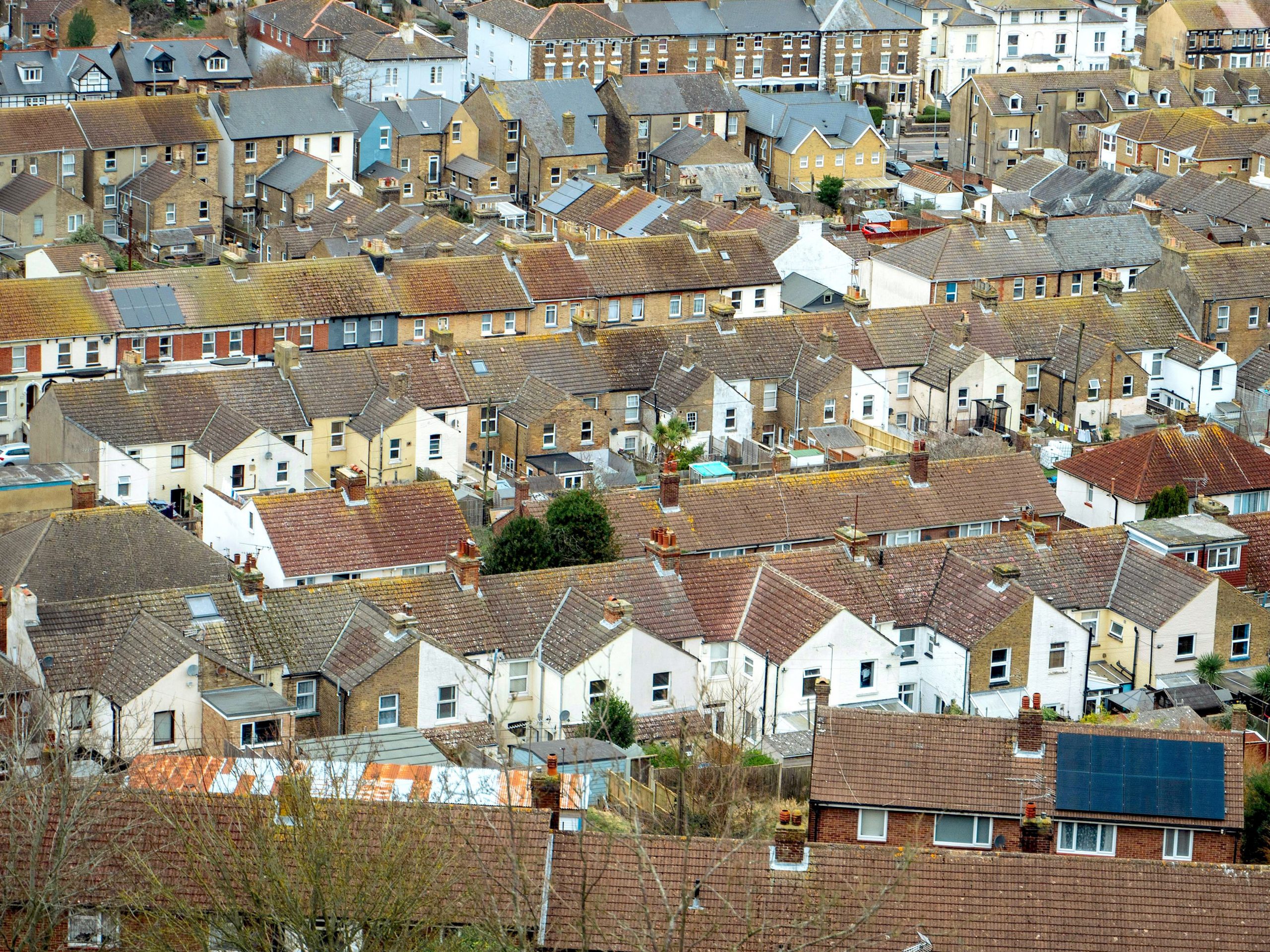 Rows of old houses in England.